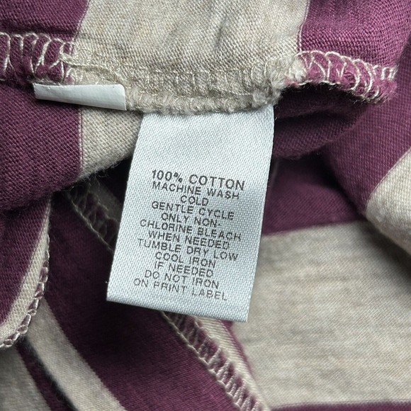 Ann Taylor LOFT Women's Top 3/4 Sleeve Striped Cotton Shirt Purple Size Small - Picture 8 of 10